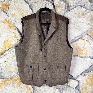 NWT Paul Jones Tweed Vest Walnut | 2XL